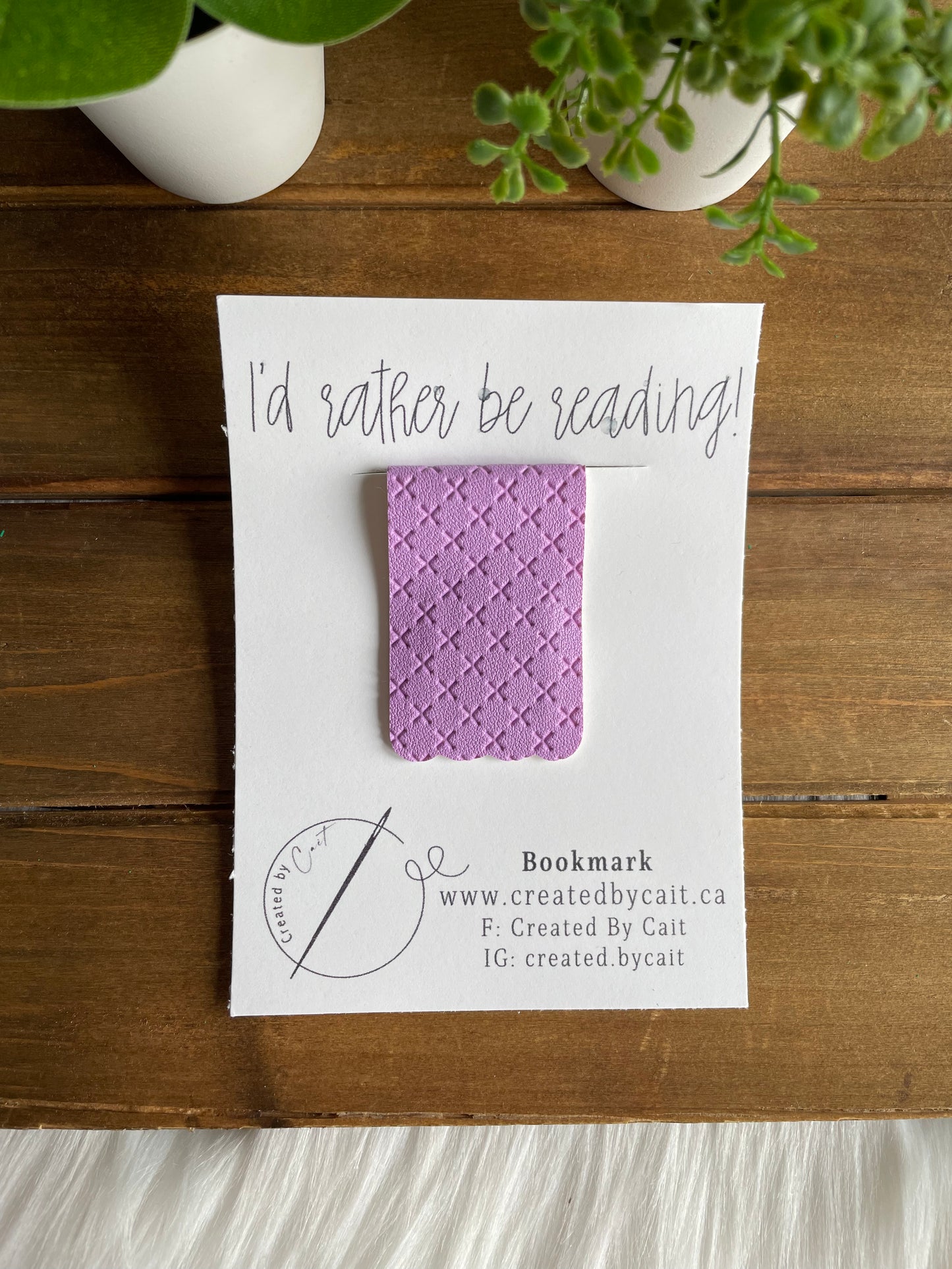 Purple Crisscross Bookmark