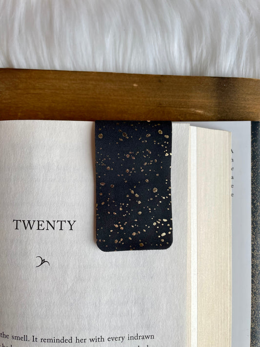 Black with Gold Speckles Bookmark