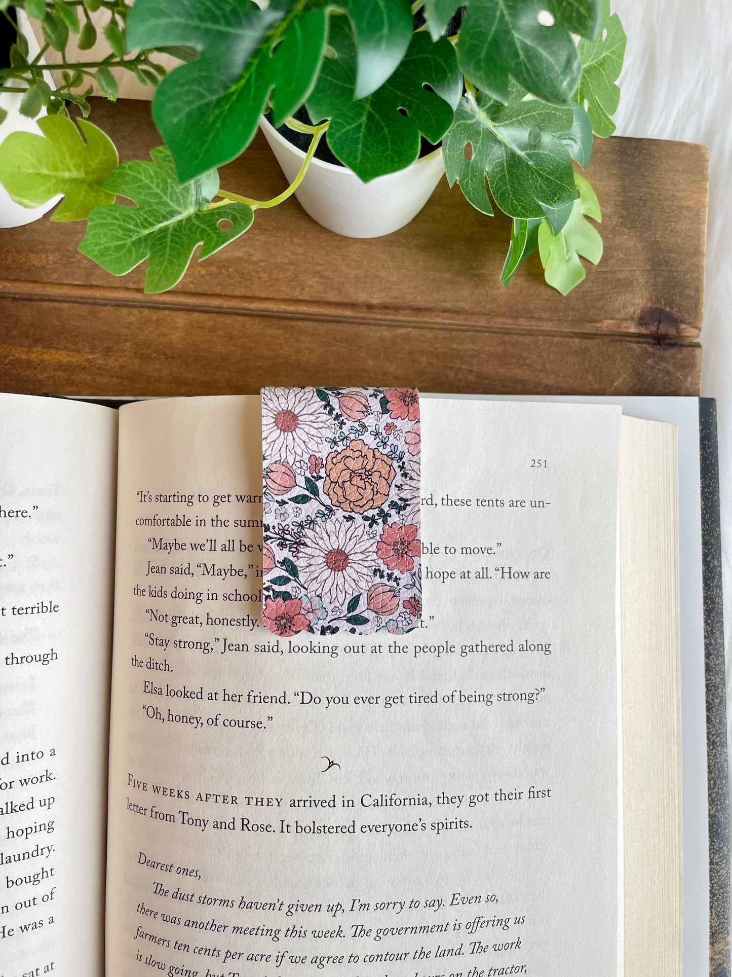 White Floral Bookmark