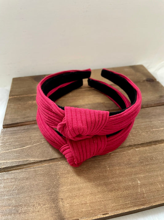 Red Ribbed // Hard Headband